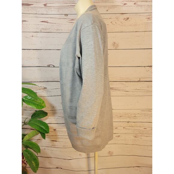 NEW Stitchcount Cardigan Sweater Gray Open Front  Closet core Women's Size Large - Picture 6 of 9